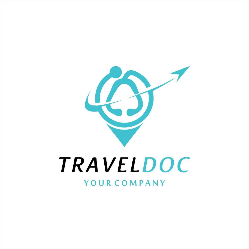 travel doc icon logo design vector