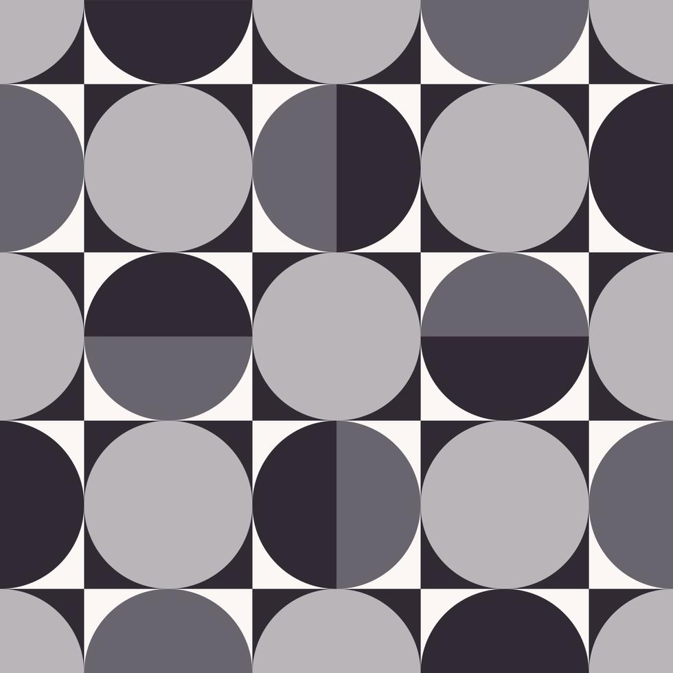 Abstract circle pattern. Monochrome grey color geometric circle random shape seamless pattern background. Use for fabric, interior decoration elements, upholstery, wrapping. vector