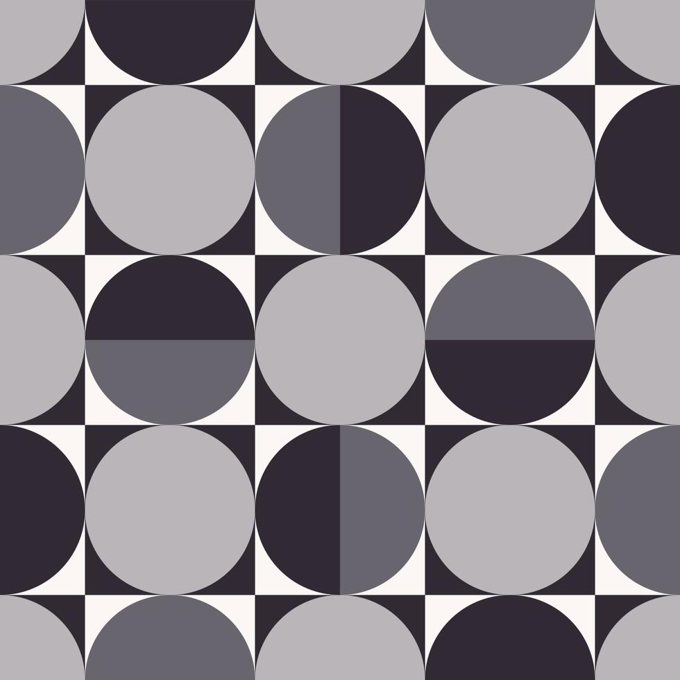 Abstract circle pattern. Monochrome grey color geometric circle random shape seamless pattern background. Use for fabric, interior decoration elements, upholstery, wrapping. vector