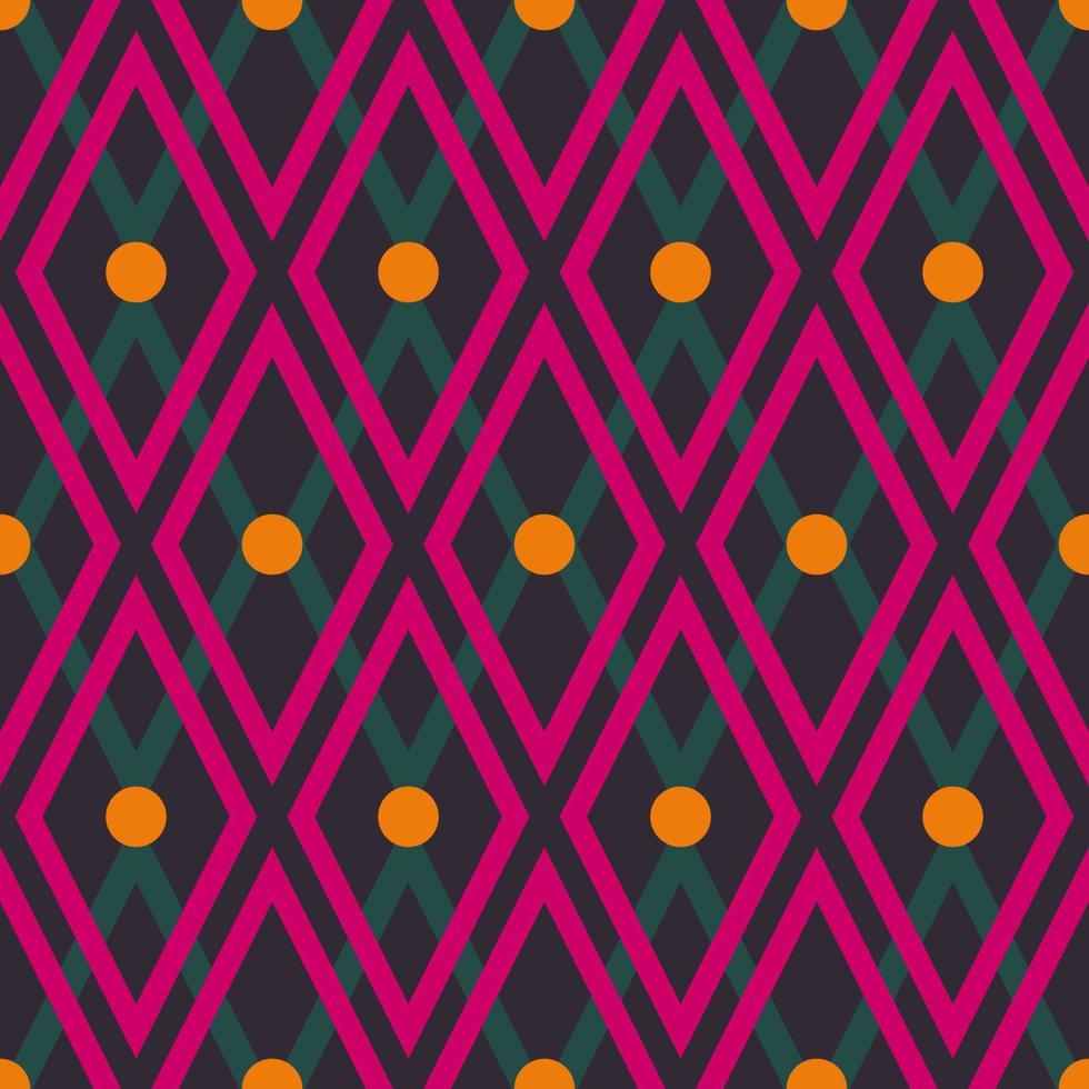 Ethnic geometric pattern. Diamond rhombus dot shape ethnic color style seamless pattern background. Batik, sarong traditional pattern for fabric, interior decoration elements, upholstery, wrap. vector