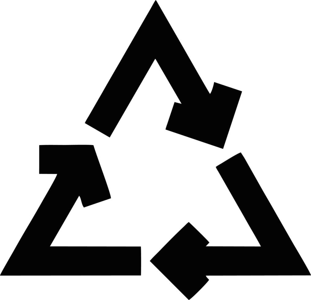 Trash icon. Recycle icon black silhouette. recycle symbol design vector