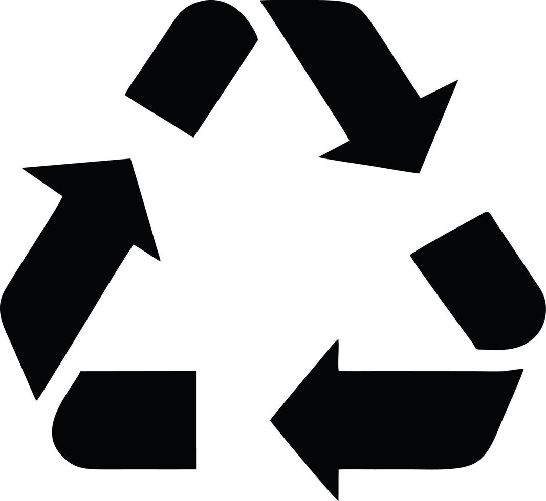 Trash icon. Recycle icon black silhouette. recycle symbol design vector