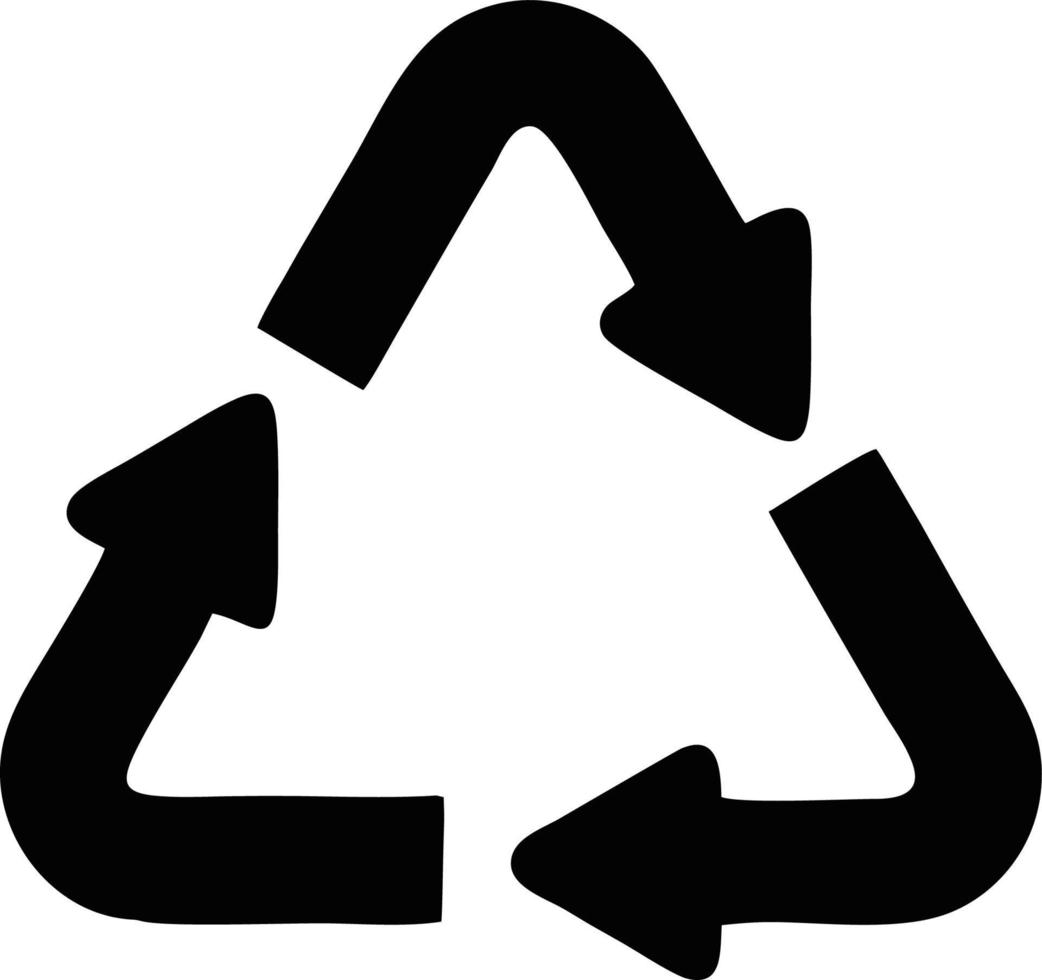 Trash icon. Recycle icon black silhouette. recycle symbol design vector