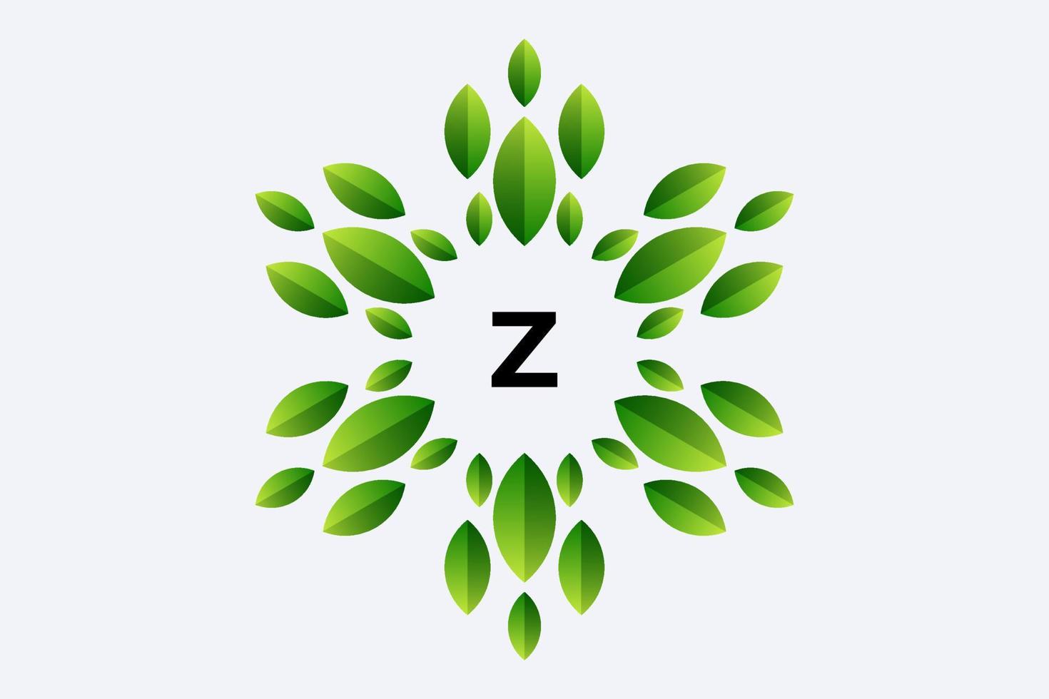 Letter Z and Leaf vector design