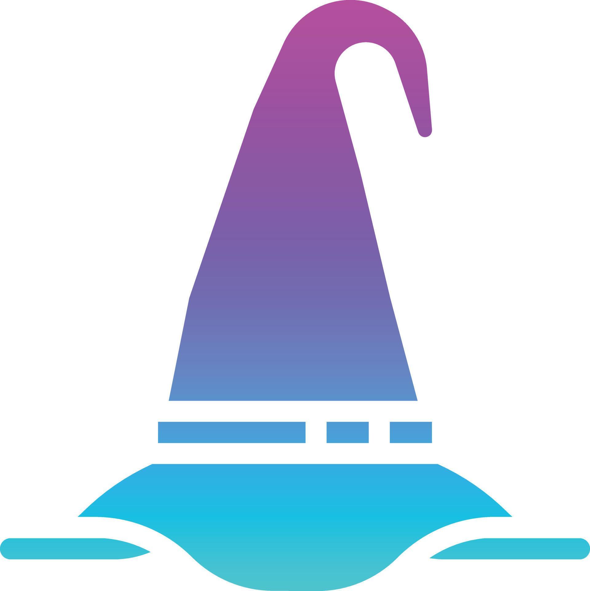 hat wizard witch magic halloween - solid gradient icon 14276032 Vector ...