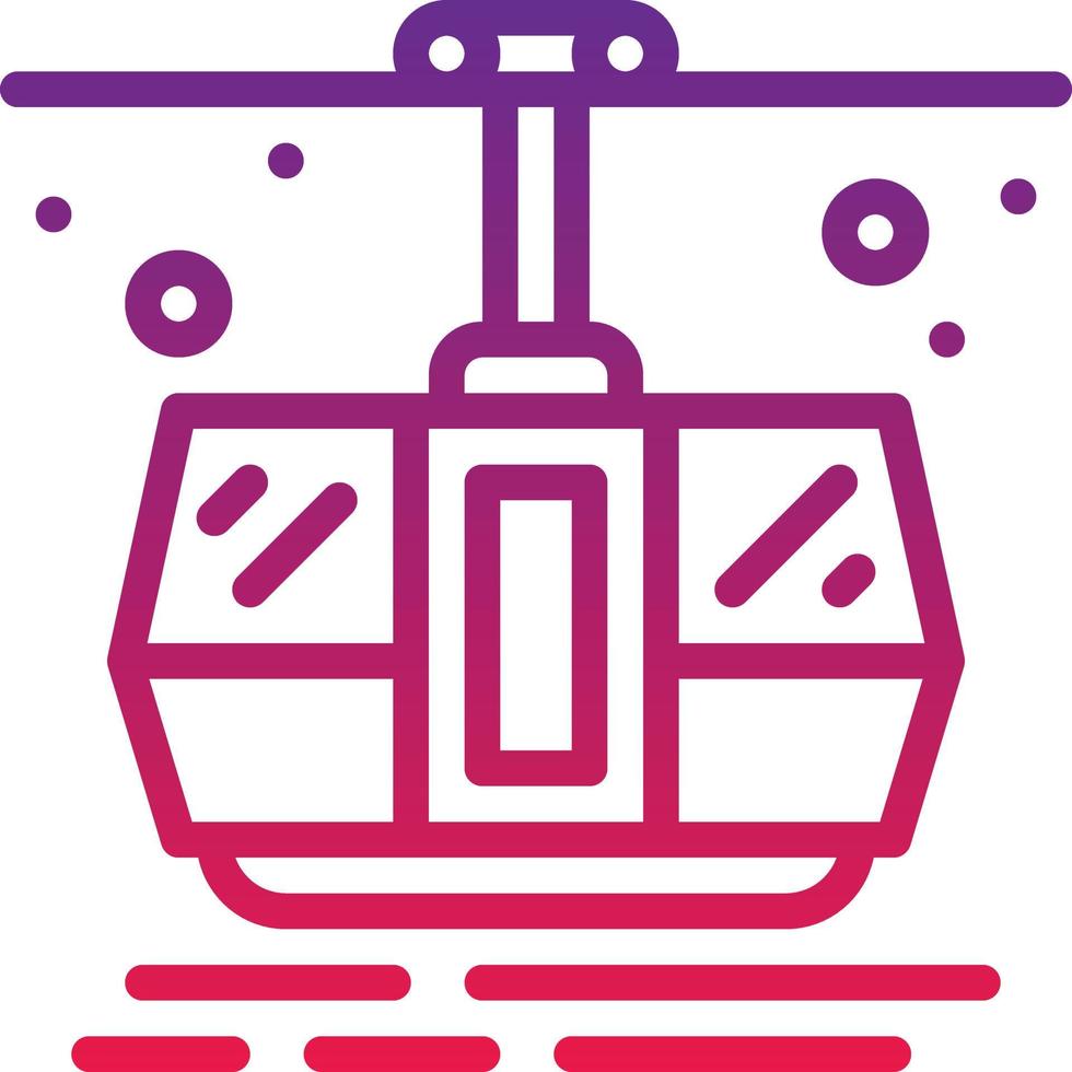 ropeway tourism travel cable entertainment - gradient icon vector