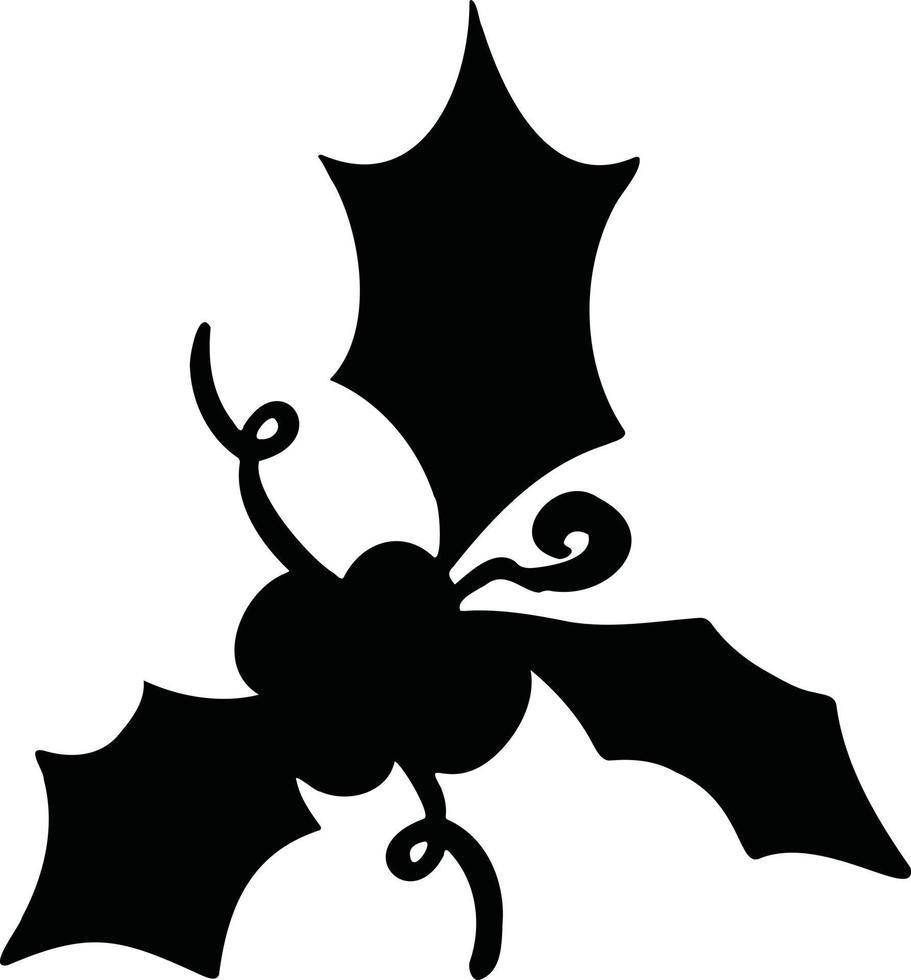 symbol new year christmas berry holly holly silhouette vector
