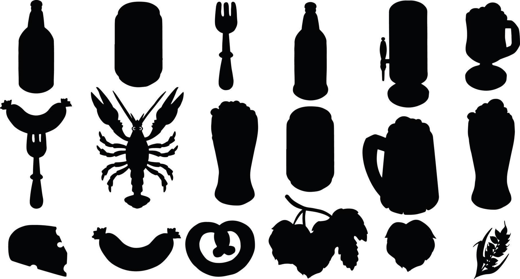 Silhouette. stencil. Flask template. Flask silhouette. Glass containers. Logo template. vector