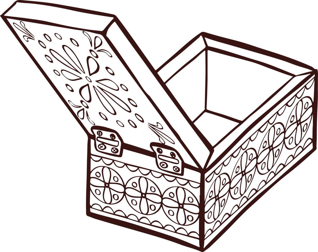 Vintage box, casket symbol illustration cartoon style vector