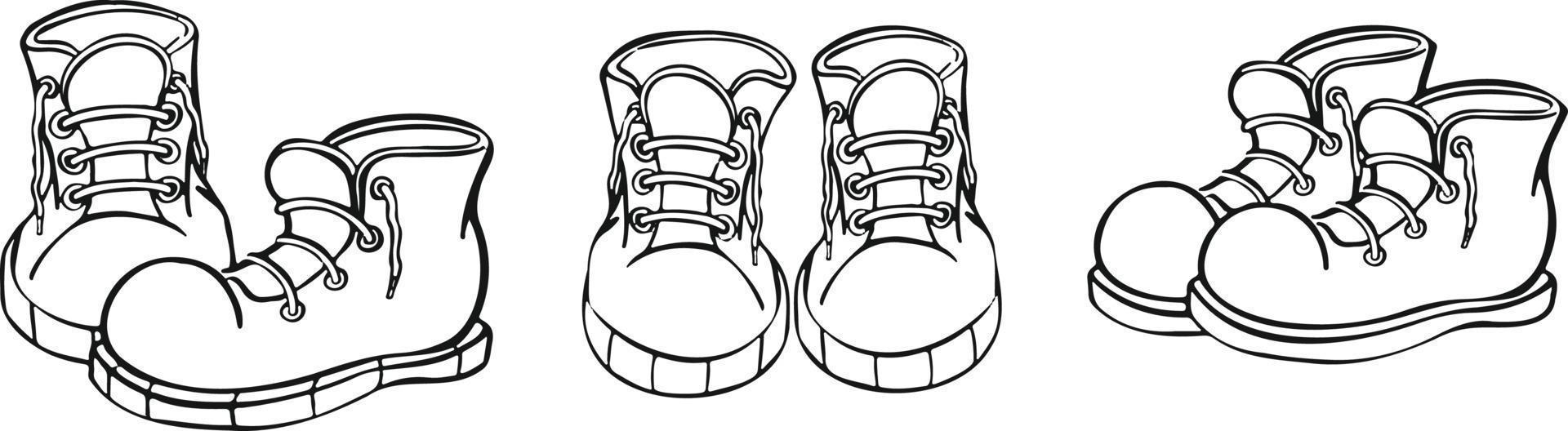 Set of sneakers sneakers sports shoes at different angles walking vector