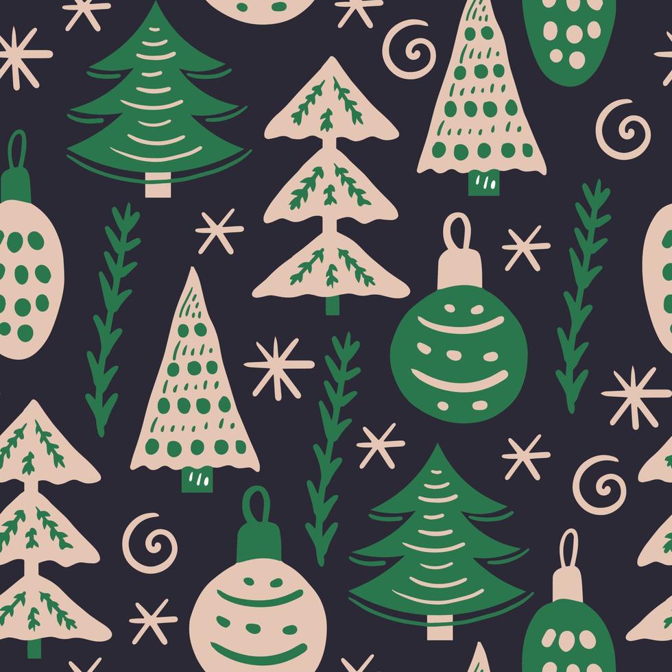 Cozy Christmas vintage seamless pattern vector