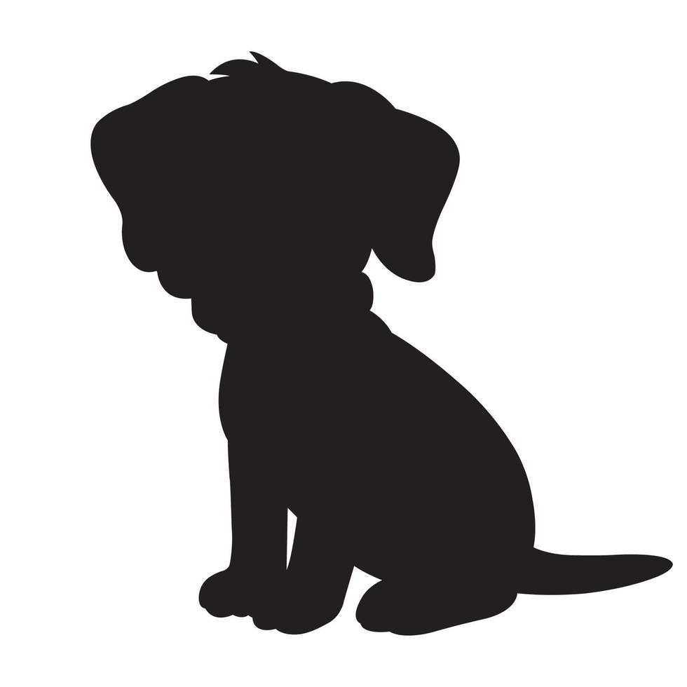 dog silhouette vector isolated on white background animal coloring book for kids cartoon vector dog illustration