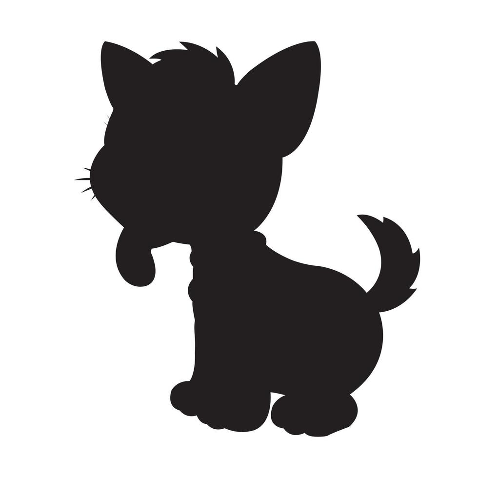 vector de silueta de perro aislado sobre fondo blanco libro de colorear de animales para niños ilustración de perro de vector de dibujos animados