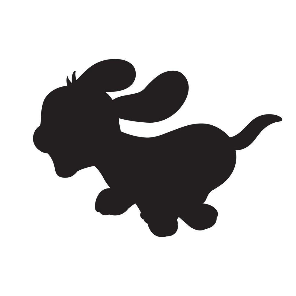 vector de silueta de perro aislado sobre fondo blanco libro de colorear de animales para niños ilustración de perro de vector de dibujos animados