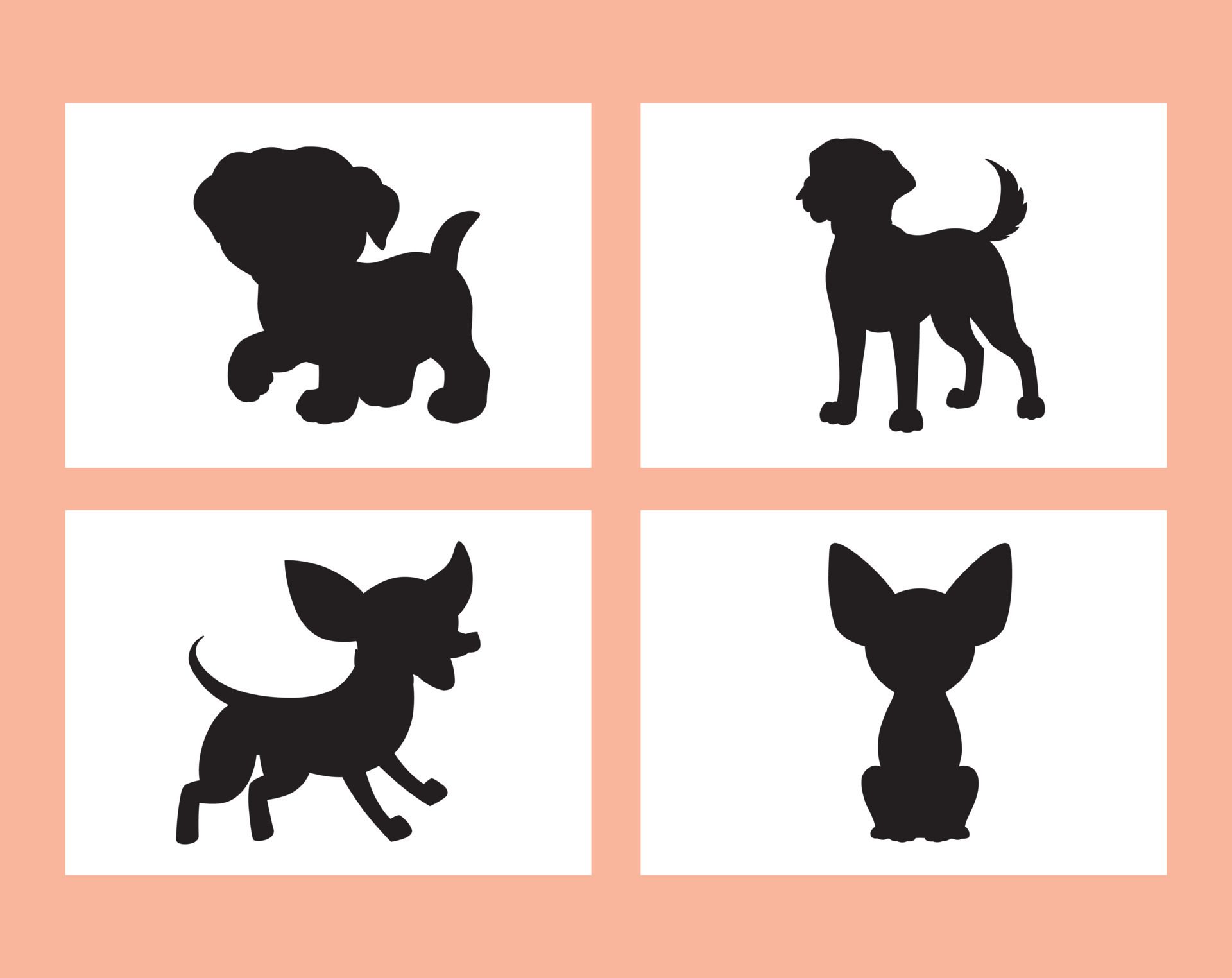 Set of dog silhouette vector isolated on white background animal coloring  book for kids cartoon vector dog illustration 14276571 Vector Art at  Vecteezy