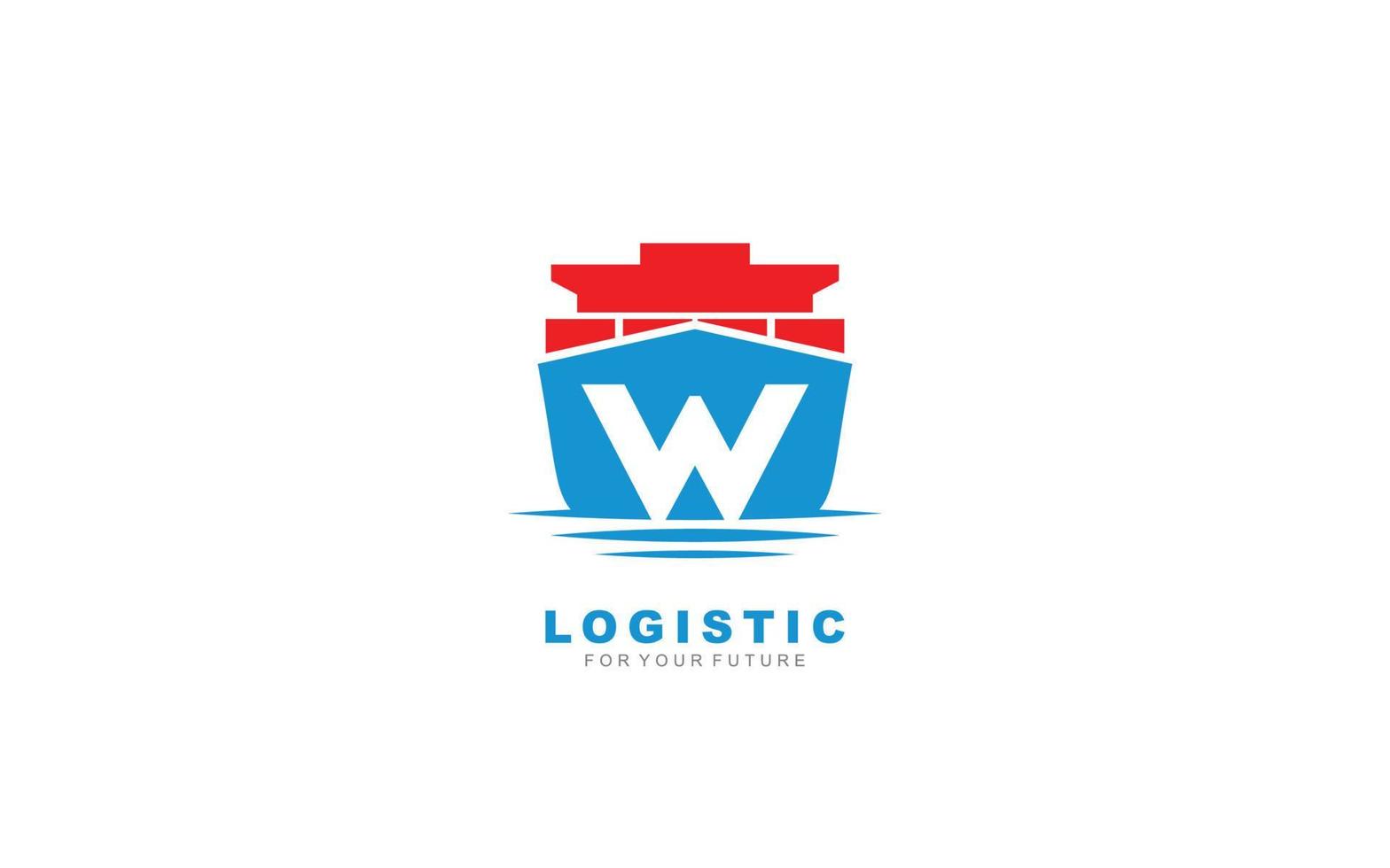 W logo logistic for branding company. shipping template vector illustration for your brand.