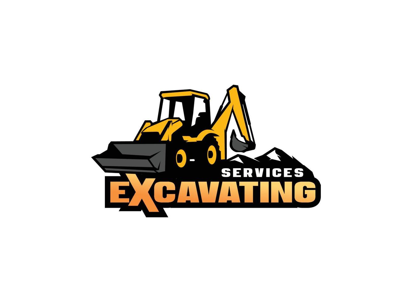 Excavator logo vector for construction company. Heavy equipment template vector illustration for your brand.