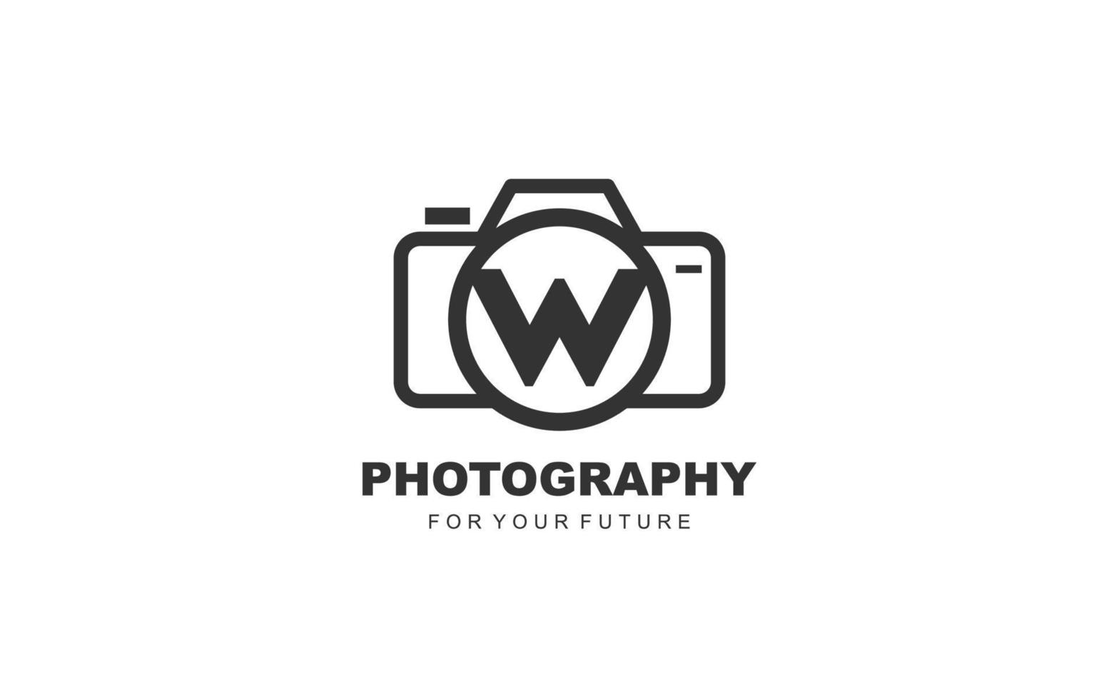 W logo photography for branding company. camera template vector illustration for your brand.