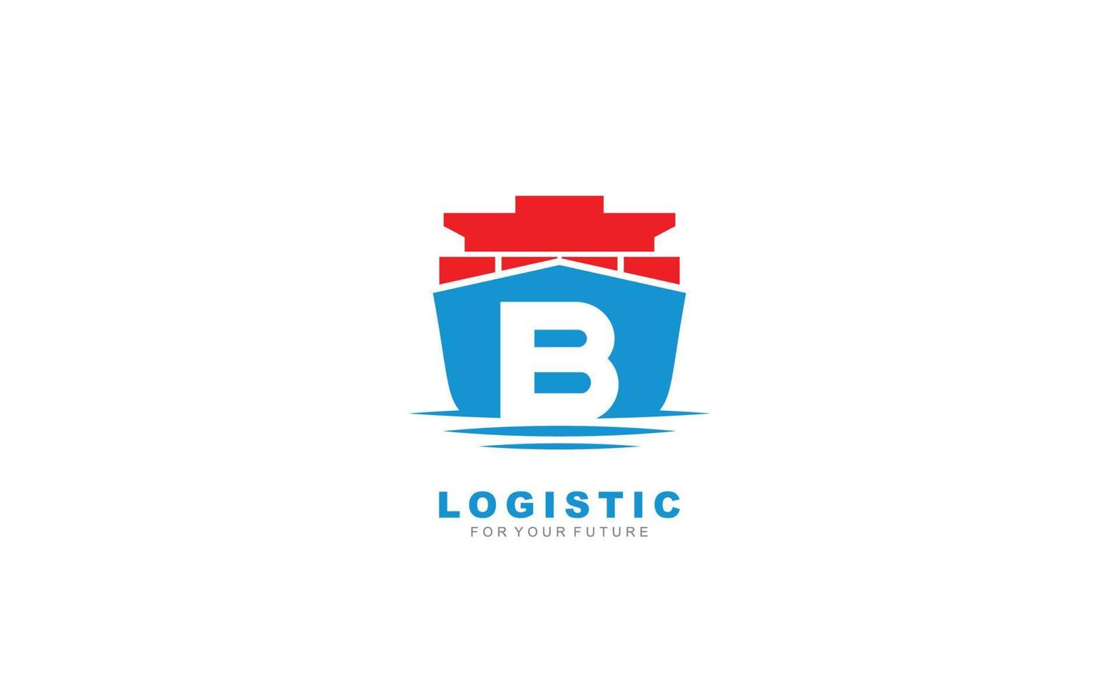 b logo logistic para empresa de marca. ilustración de vector de plantilla de envío para su marca.