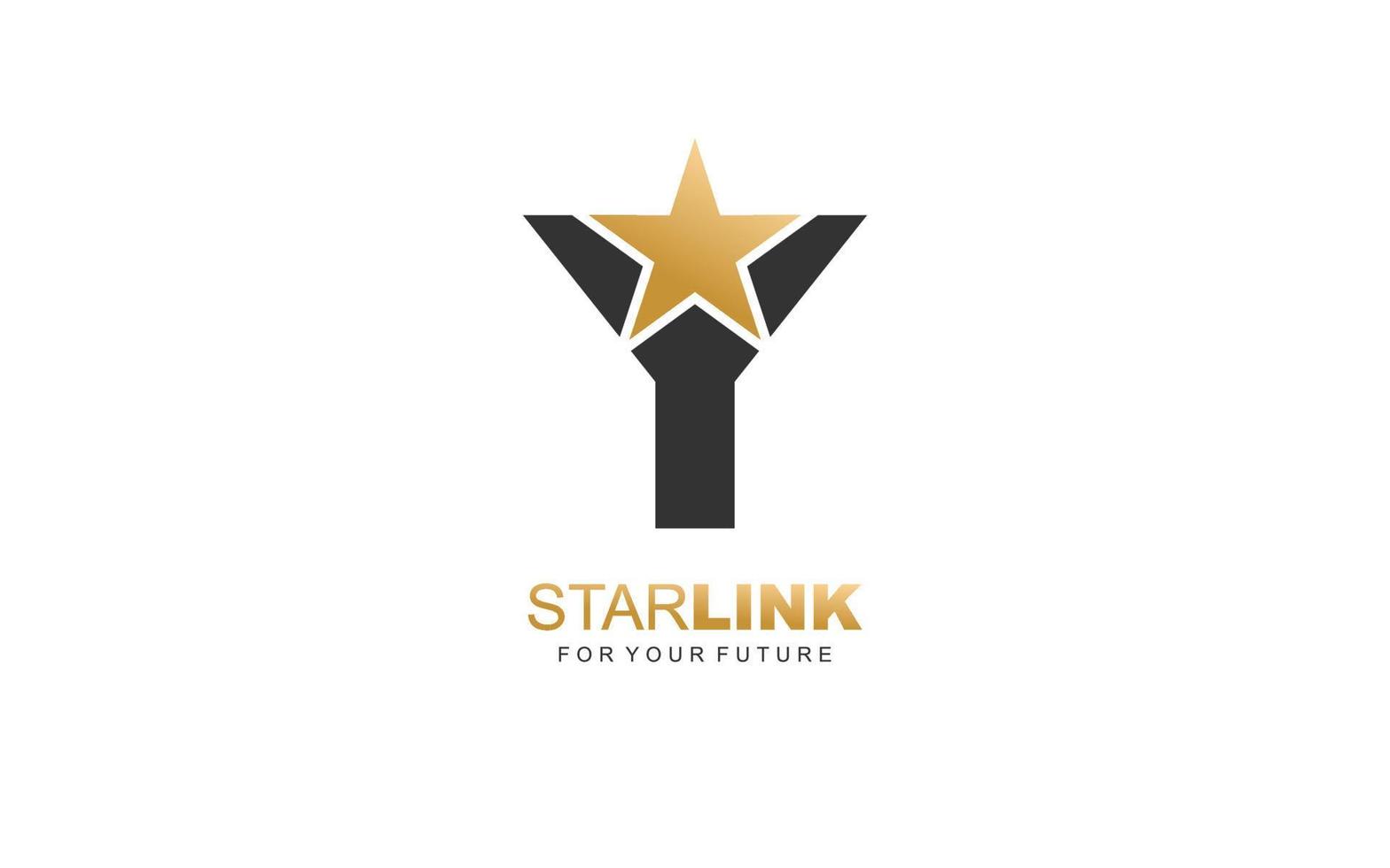 Y logo star for branding company. letter template vector illustration for your brand.