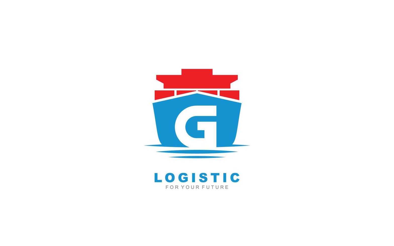 g logo logistic para empresa de marca. ilustración de vector de plantilla de envío para su marca.