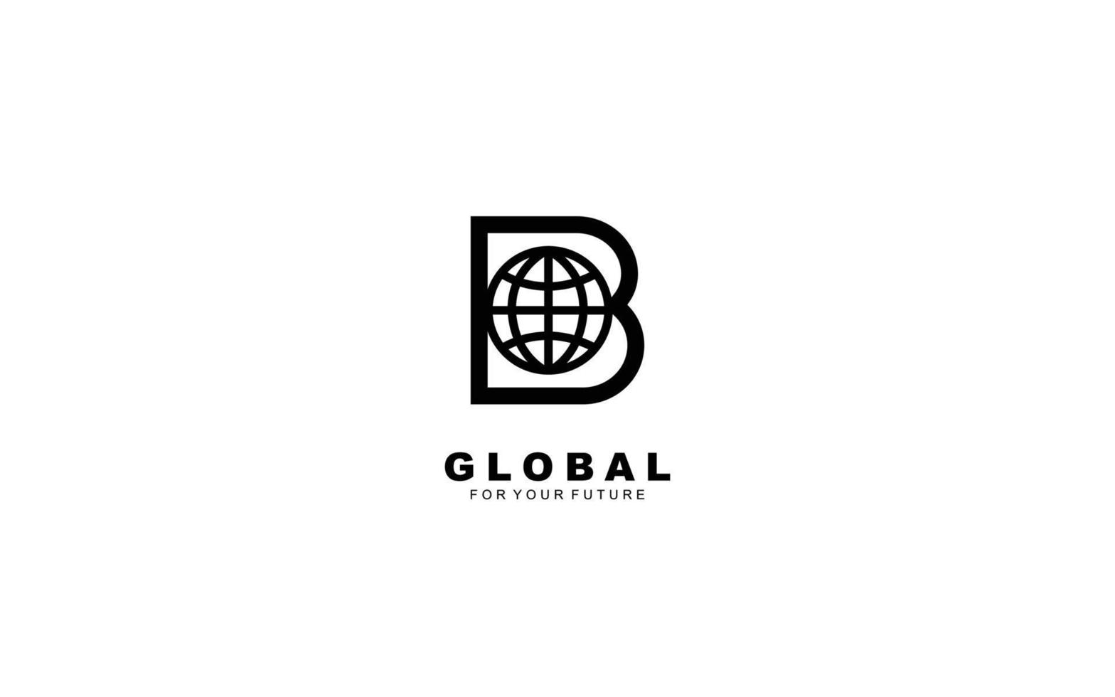 B logo GLOBE for identity. NETWORK template vector illustration for your brand.