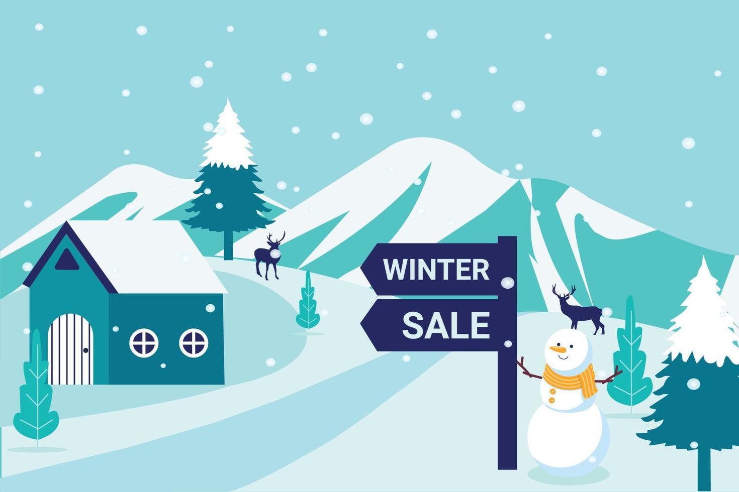 Vector illustration of a winter sale