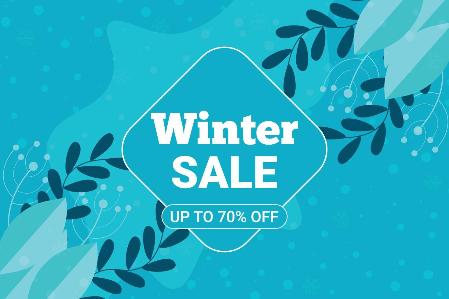 oferta especial venta de invierno 70 por ciento de descuento plantilla de diseño de banner vector