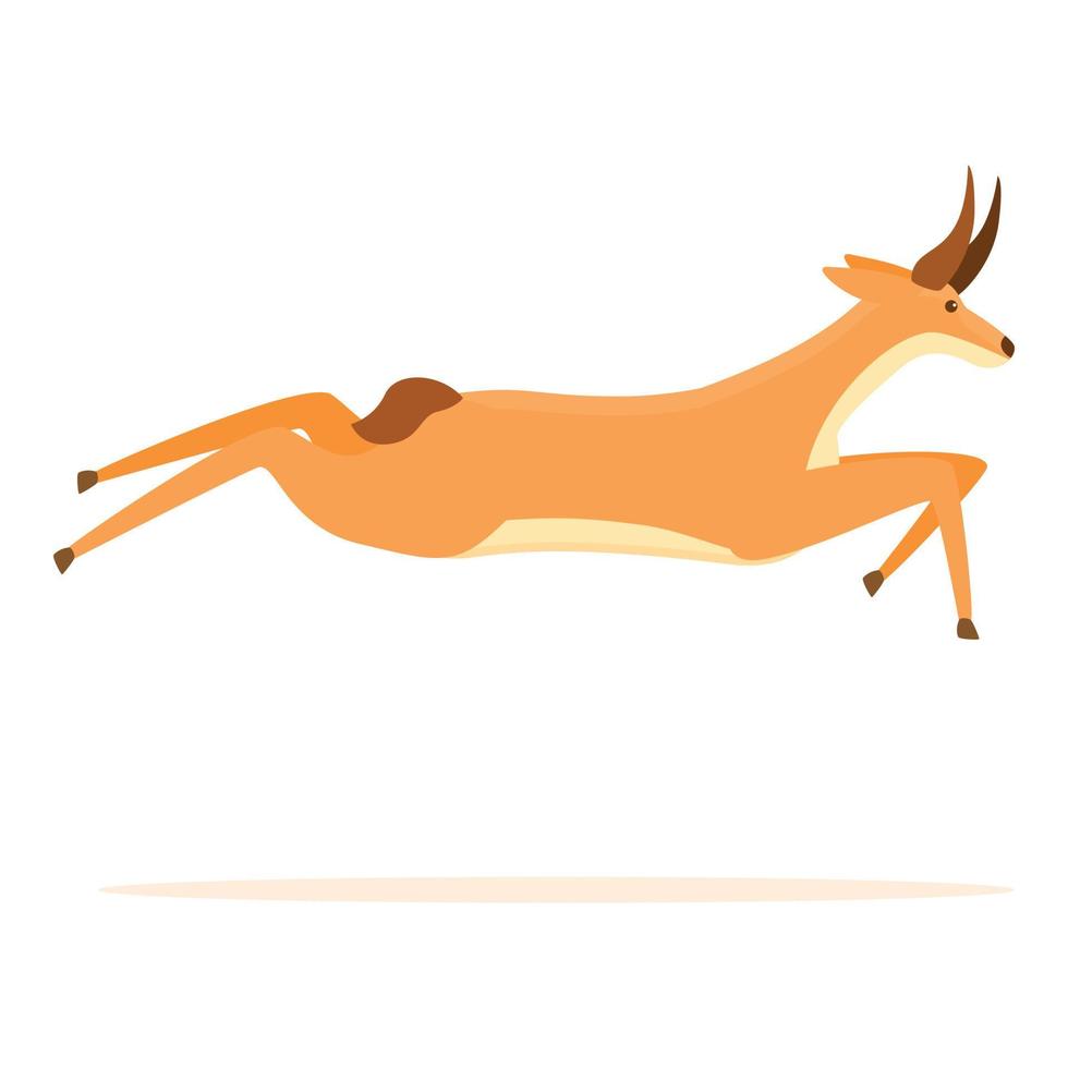 Running gazelle icon, cartoon style vector