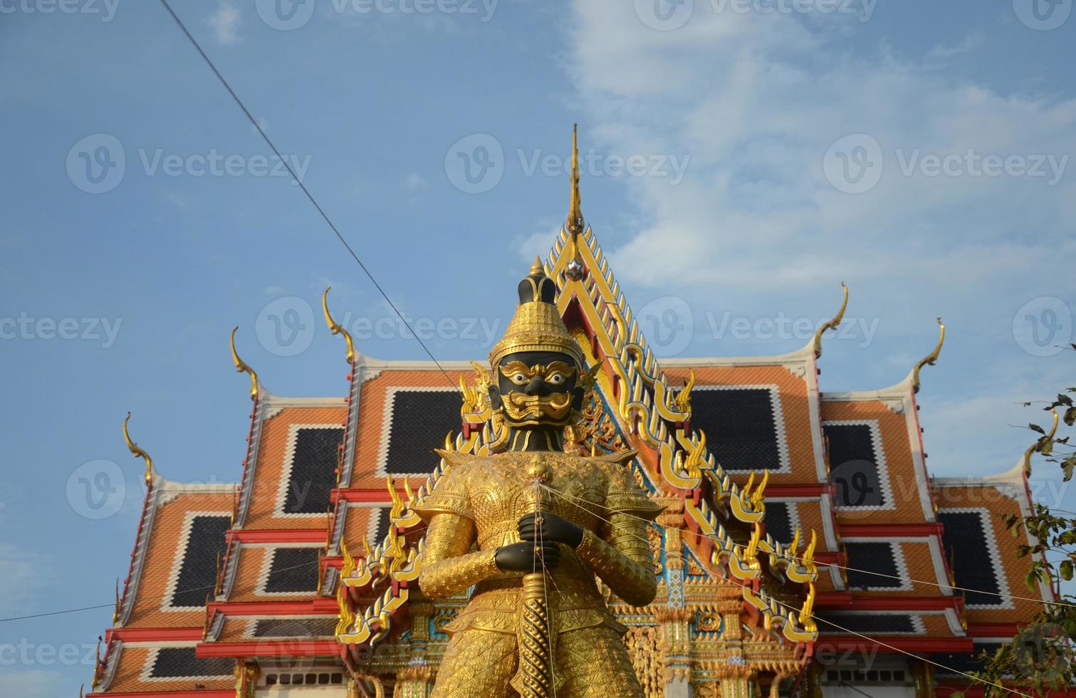 Thao Wessuwan. church background at Chulamanee Temple. Samut Songkhram province. Landmarks Thailand photo