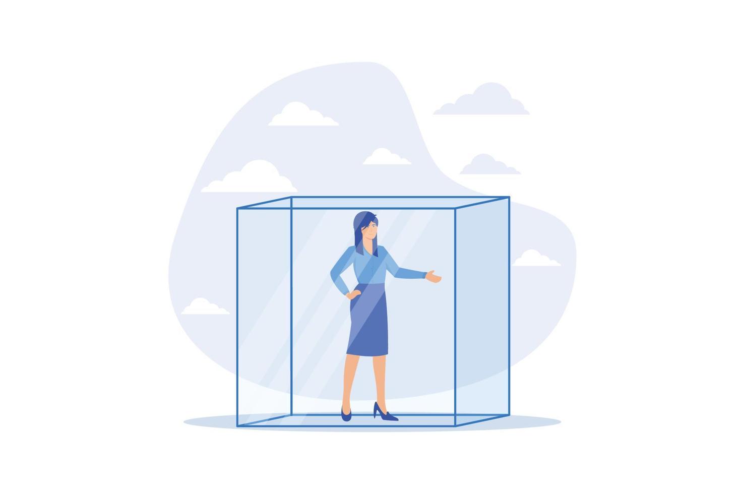 Business transparency, integrity or honesty, open data for corporate operations, transactions or management concept, flat vector modern illustration