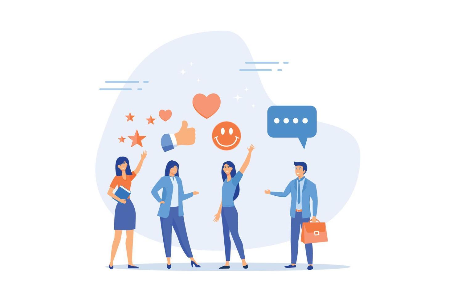 Customer feedback, user experience or client satisfaction, opinion for product and services, review rating or evaluation concept, flat vector modern illustration