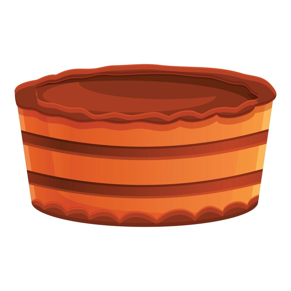 Baked cake icon, cartoon style vector
