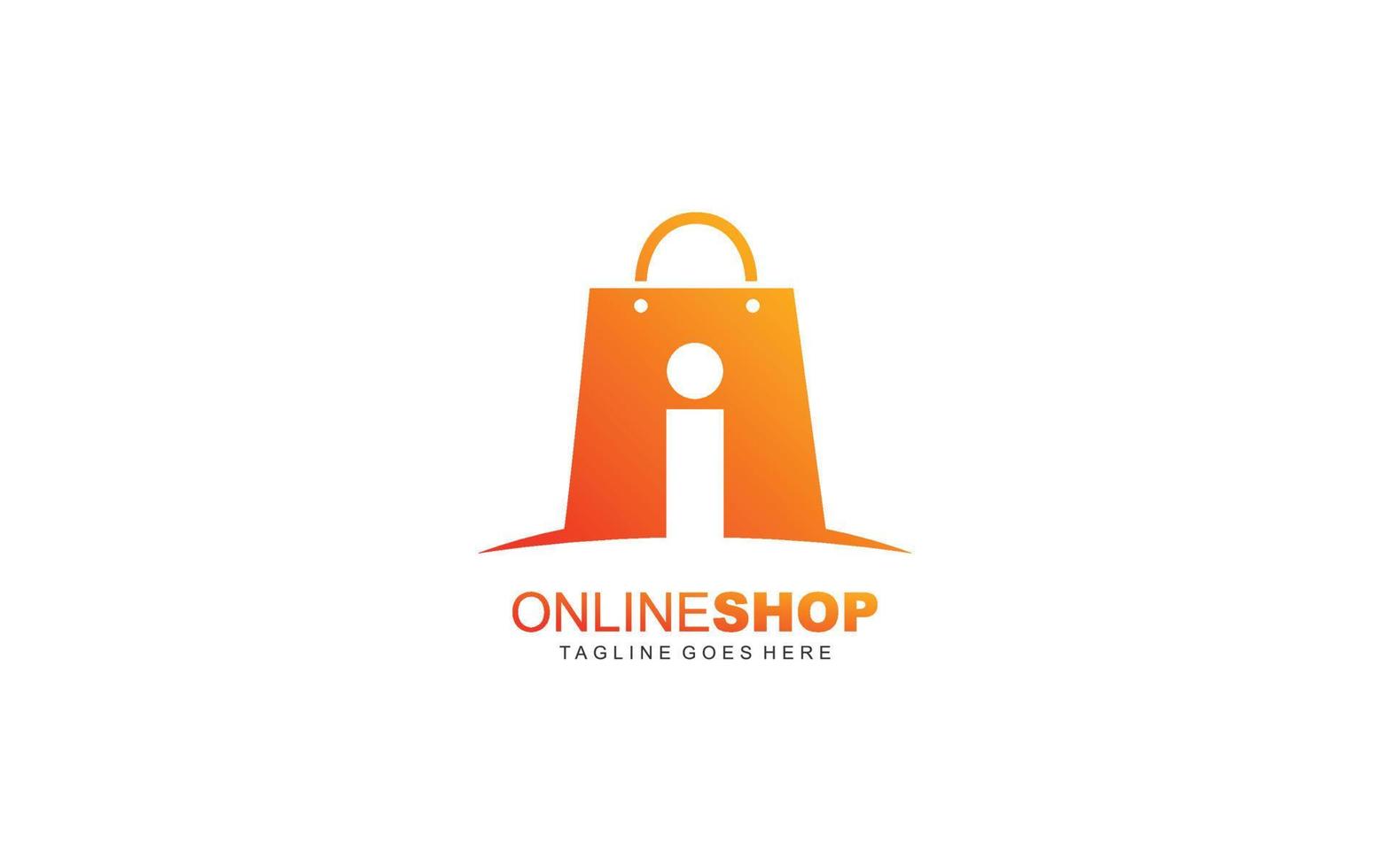 I logo online shop for branding company. BAG template vector illustration for your brand.