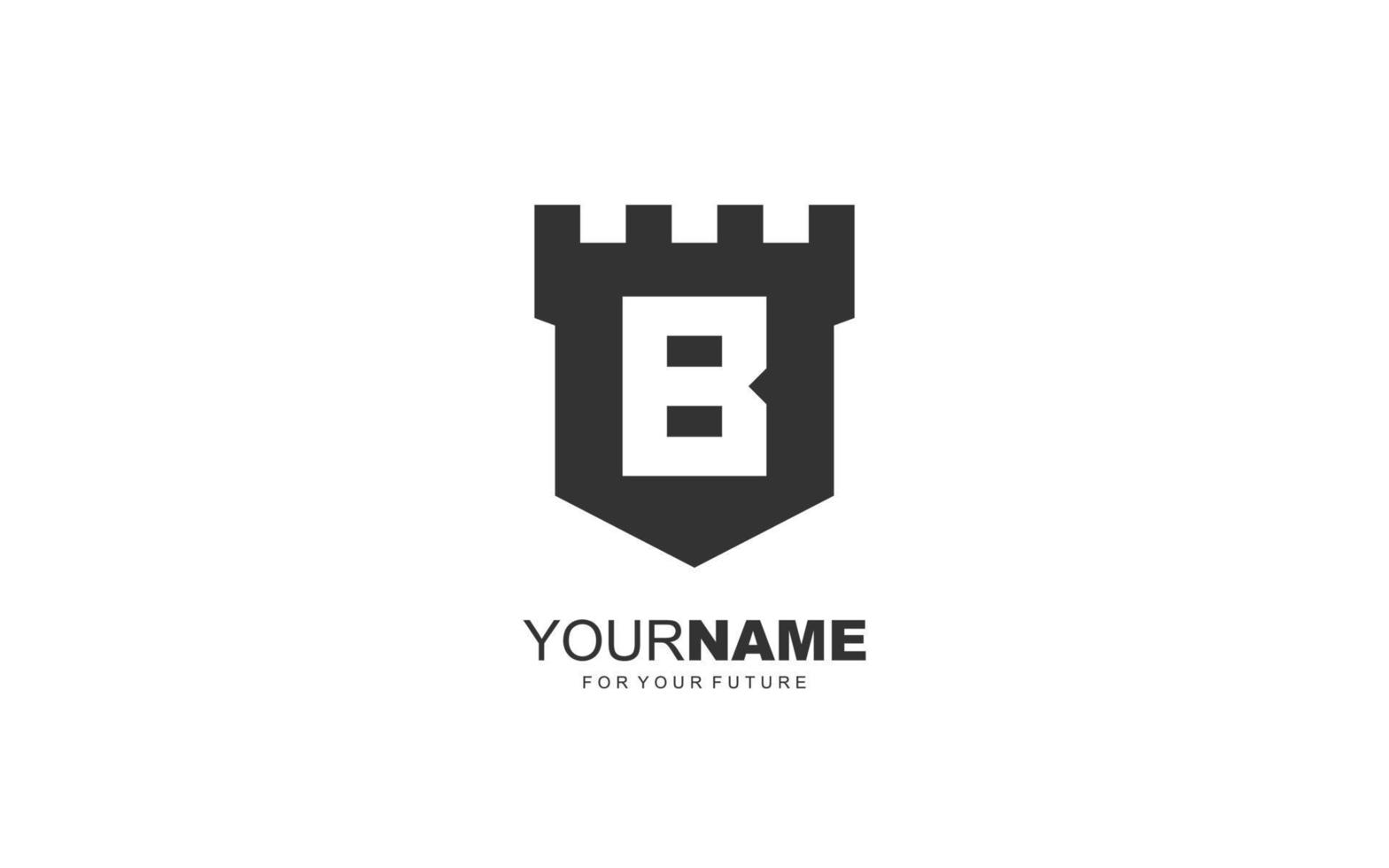 B logo fortress vector for identity company. initial letter security template vector illustration for your brand.