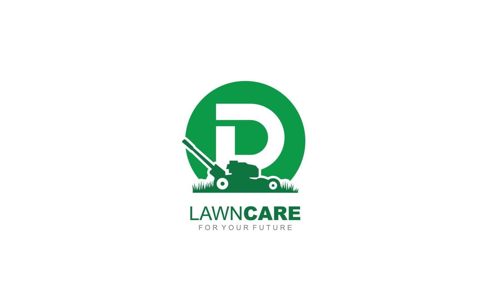 d logo lawncare para la marca de la empresa. ilustración de vector de plantilla de cortacésped para su marca.