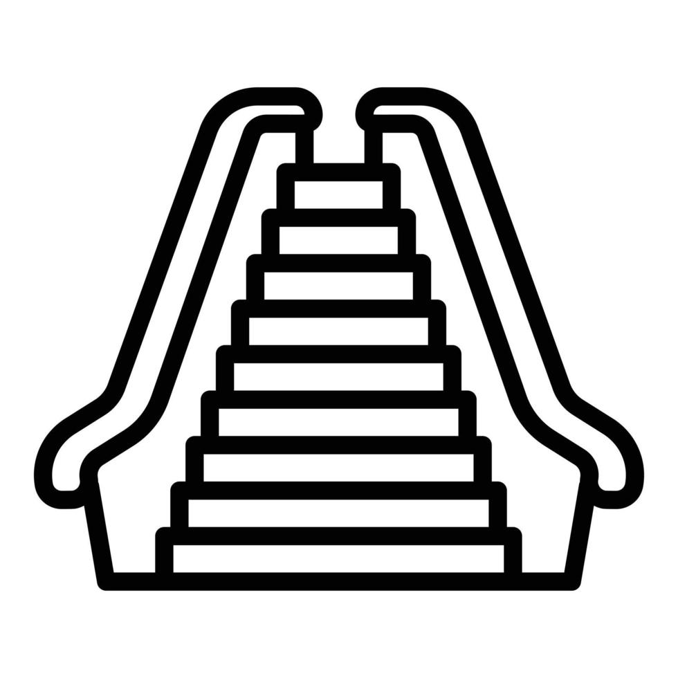 Front view escalator icon, outline style vector