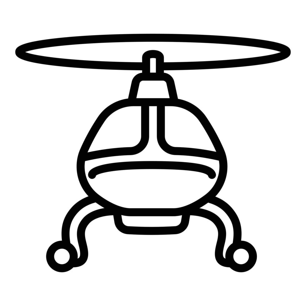 Flying helicopter icon, outline style vector