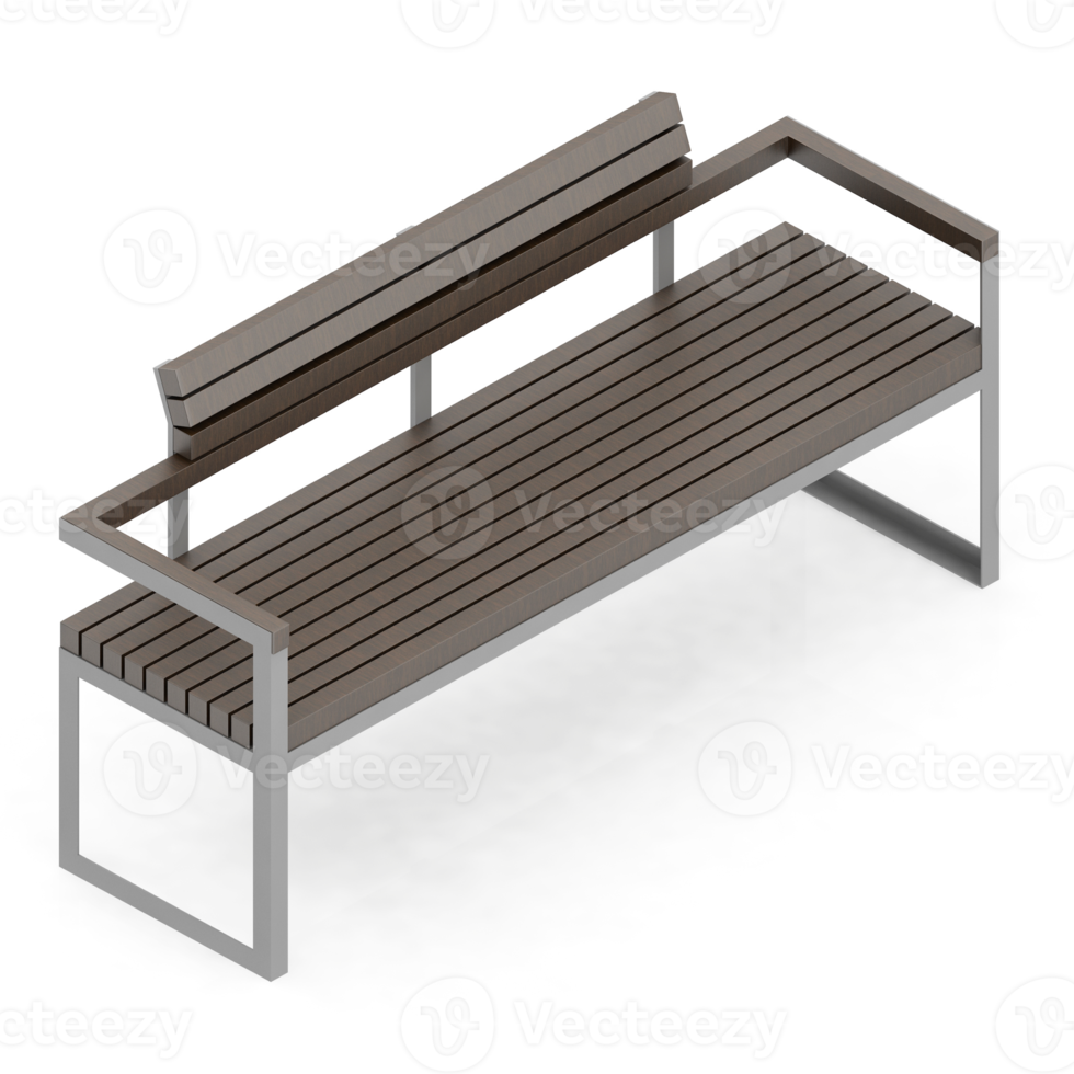 Isometric bench 3D render png