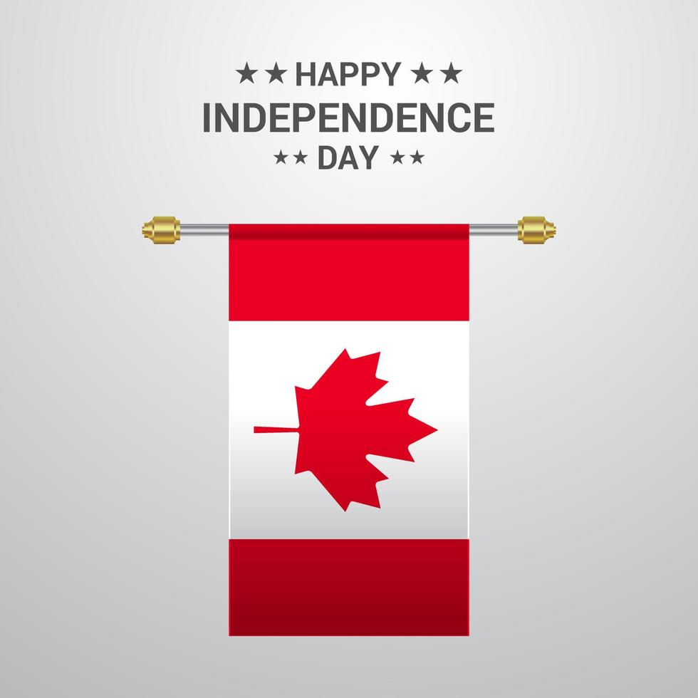 Canada Independence day hanging flag background vector