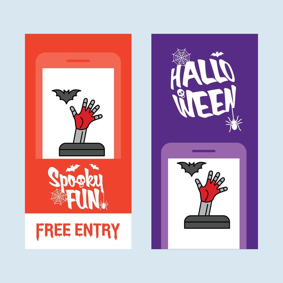 Happy Halloween invitation design with grave vector
