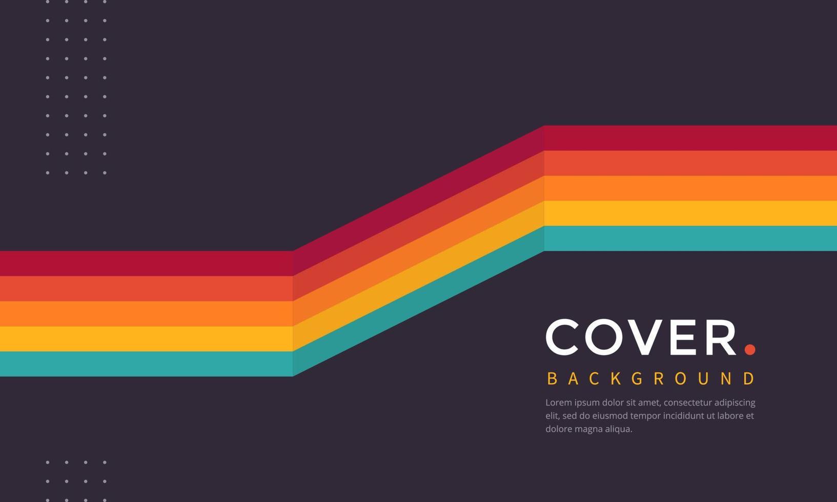 Colorful retro lines banner, cover, flyer, landing page and poster vector background