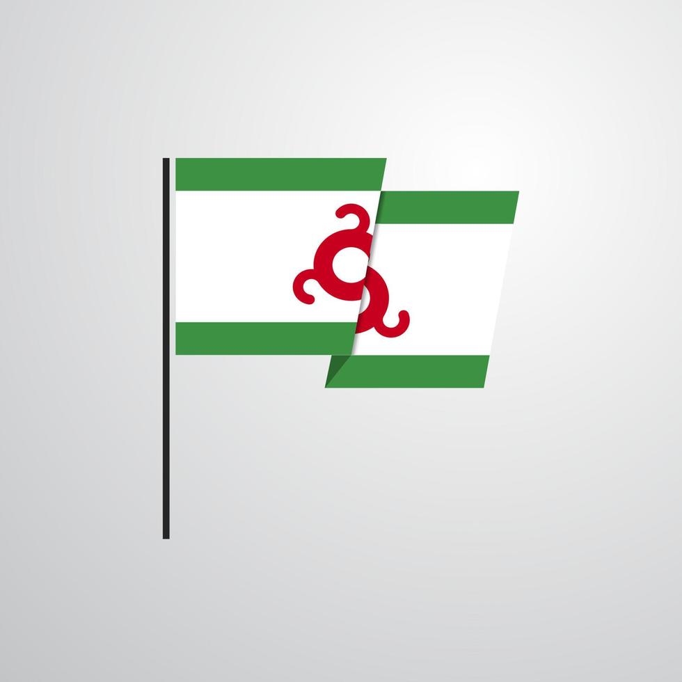 vector de diseño de bandera ondeante de ingushetia