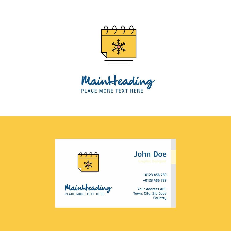 Flat Christmas calendar Logo and Visiting Card Template Busienss Concept Logo Design vector