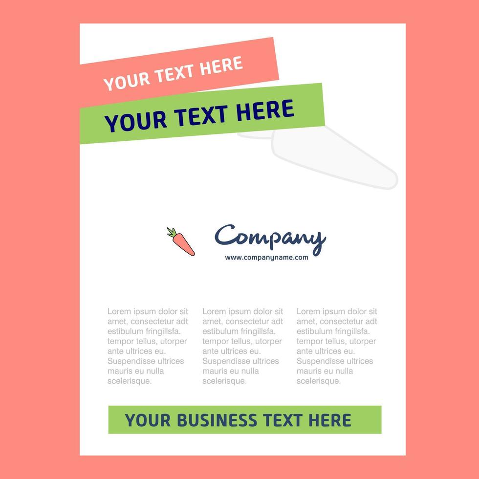 Carrot Title Page Design for Company profile annual report presentations leaflet Brochure Vector Background