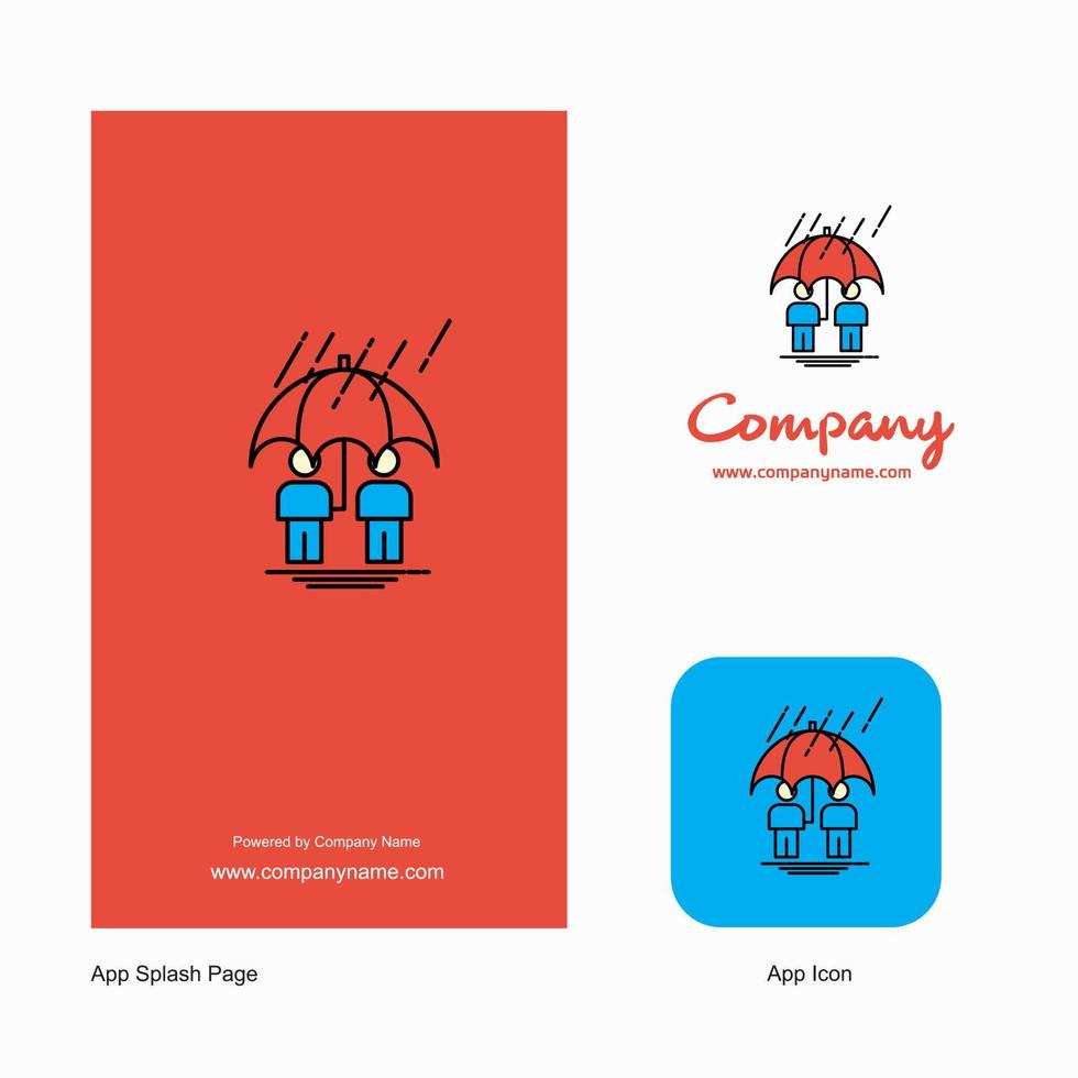 Raining Company Logo App Icon and Splash Page Design Creative Business App Design Elements vector