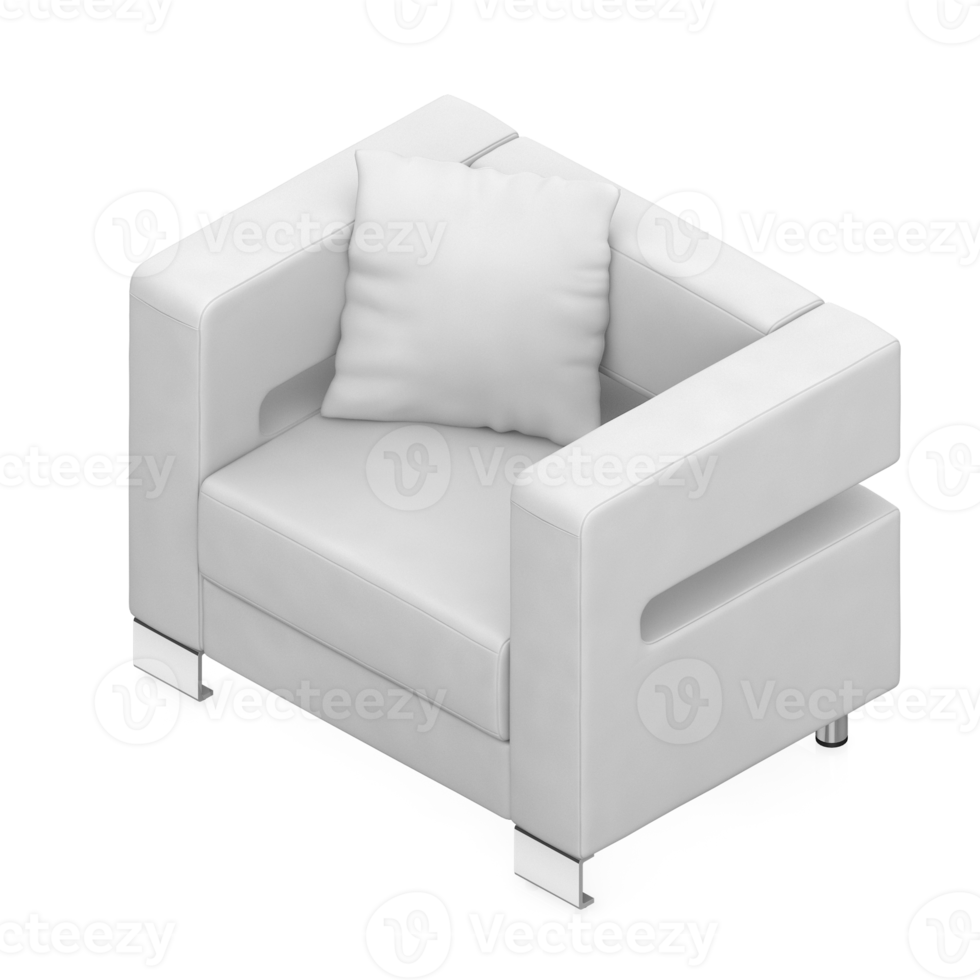 sillón isométrico aislado 3d render png