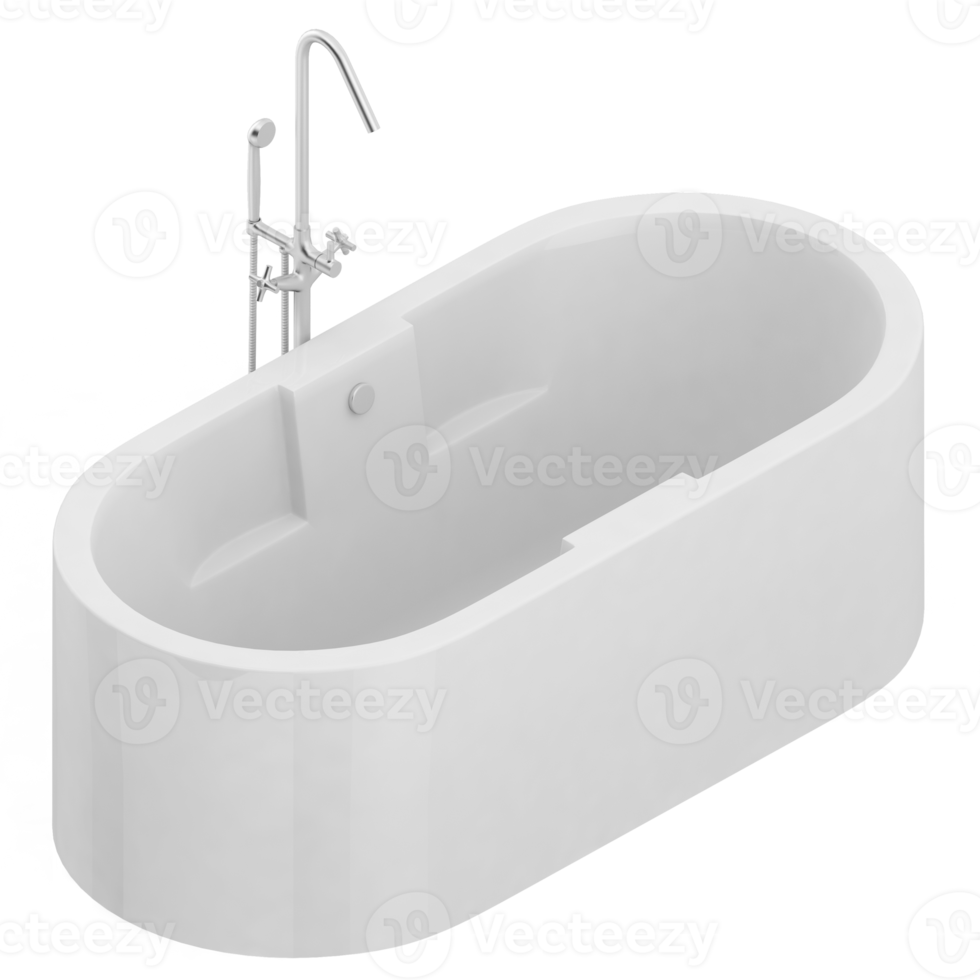 Isometric bathroom items 3D isolated render png