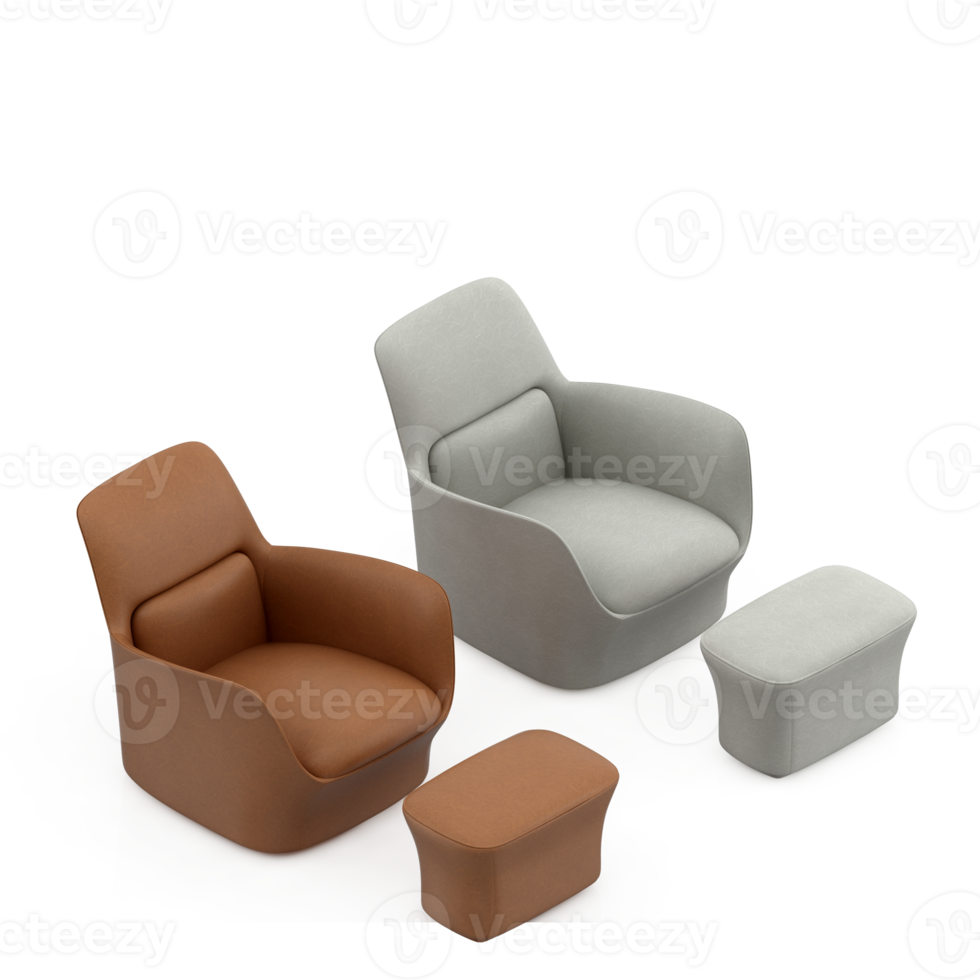 Isometric Armchair Isolated 3D render png