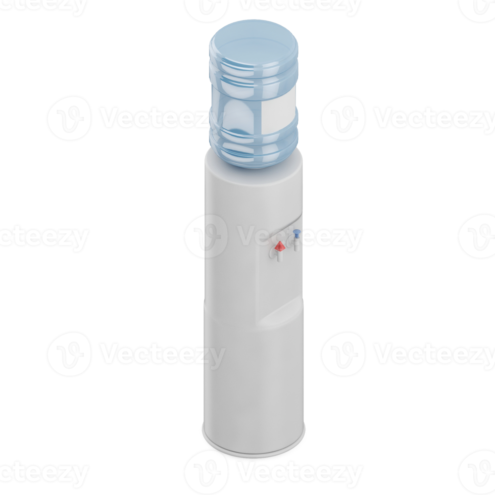 Isometric Water Dispenser 3D render png
